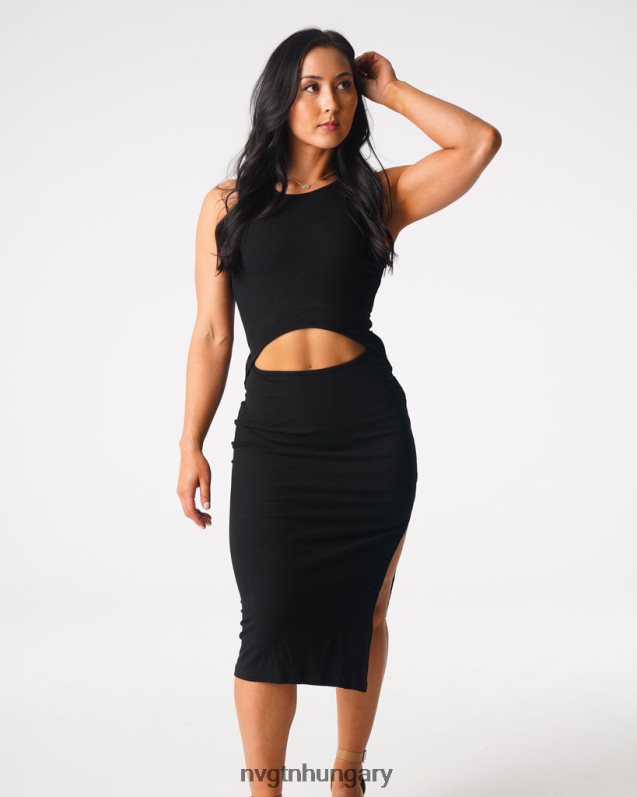 nők életmód B8T0BH718 NVGTN fekete elveszett paradicsomi maxi ruha