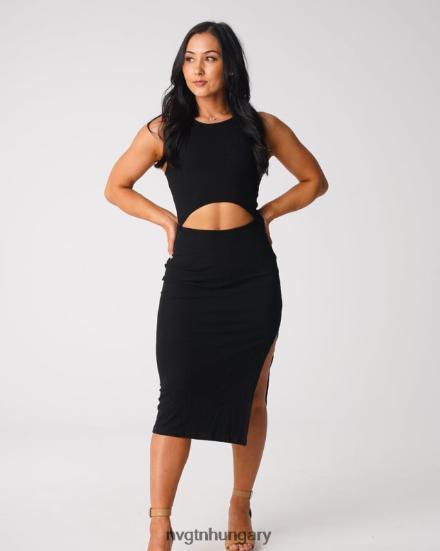 nők életmód B8T0BH718 NVGTN fekete elveszett paradicsomi maxi ruha