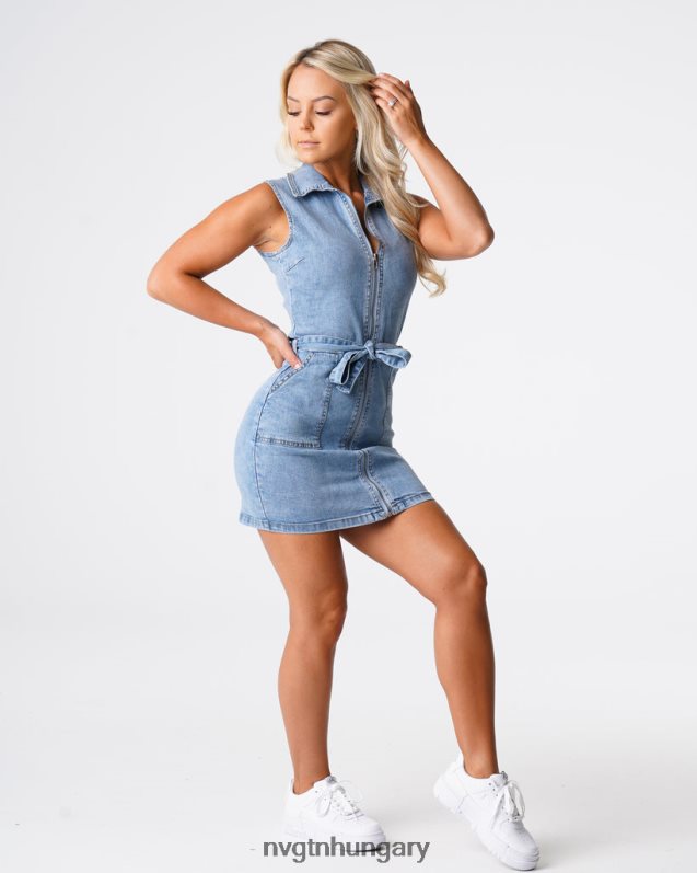 nők életmód B8T0BH720 NVGTN könnyű mosás édes meglepetés farmer mini ruha