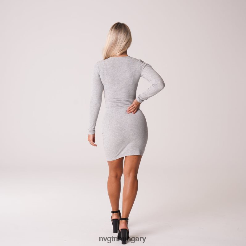 nők életmód B8T0BH724 NVGTN szürke könnyű daze bordás midi ruha