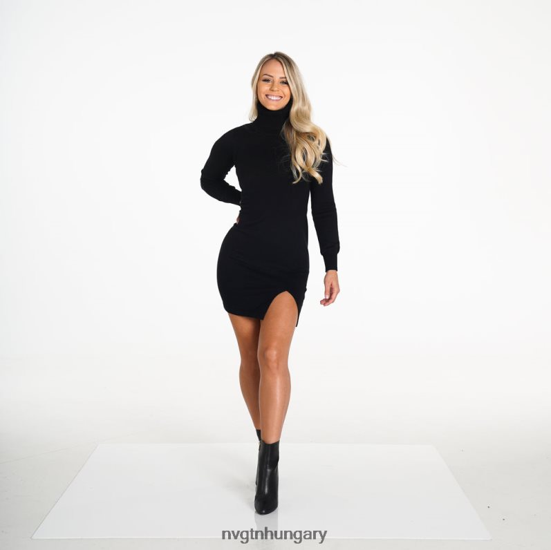 nők életmód B8T0BH732 NVGTN fekete örökre a tiéd pulóver ruha