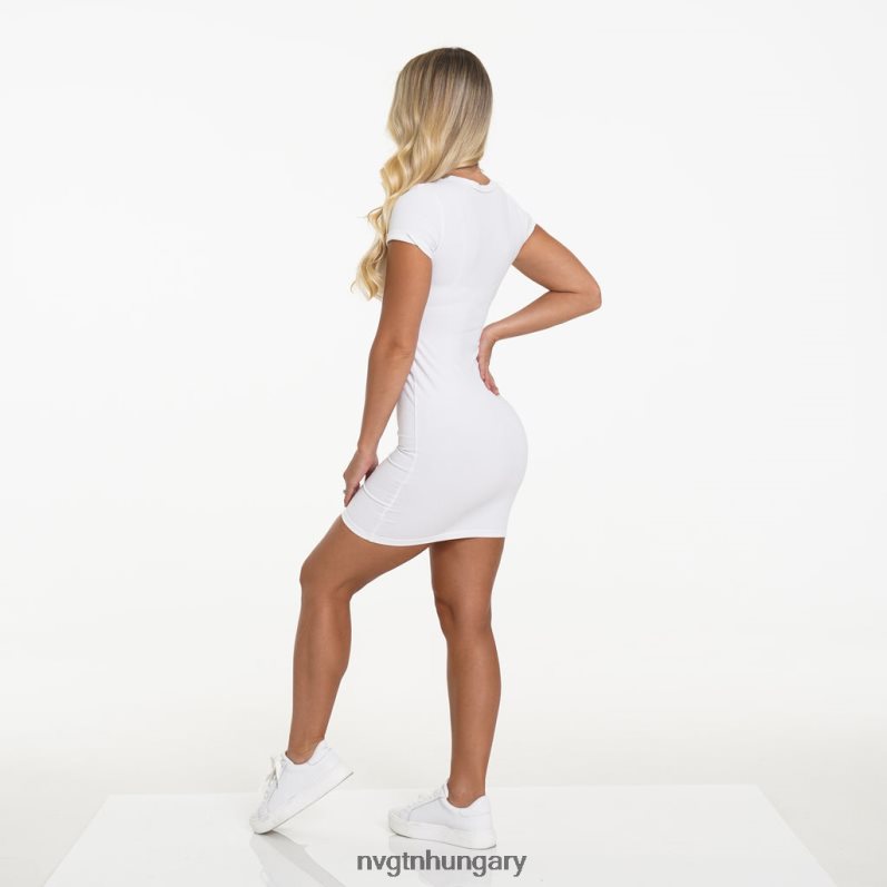 nők életmód B8T0BH733 NVGTN fehér zsebes pólóruha