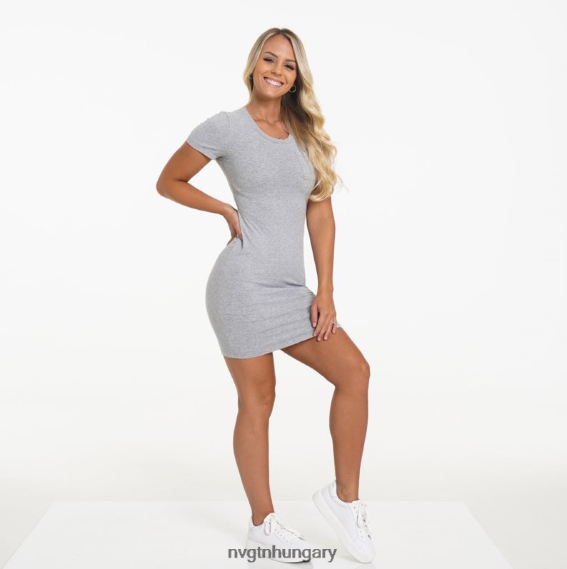 nők életmód B8T0BH734 NVGTN szürke zsebes pólóruha