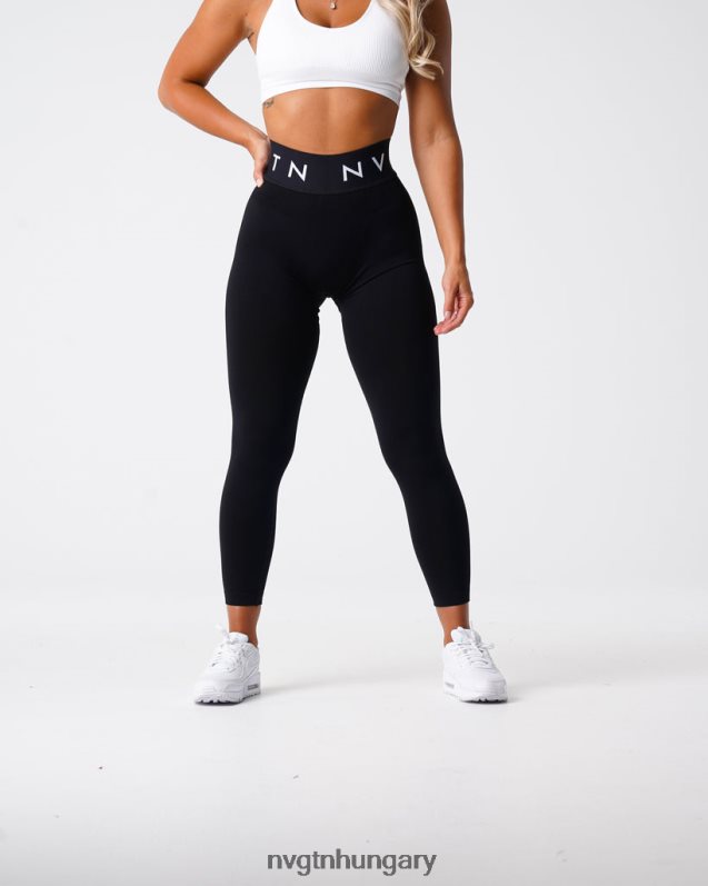 nők fitnesz B8T0BH496 NVGTN fekete varrat nélküli sport leggings