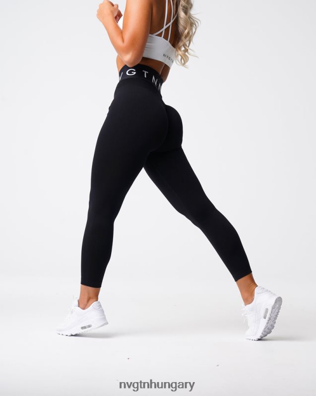 nők fitnesz B8T0BH496 NVGTN fekete varrat nélküli sport leggings