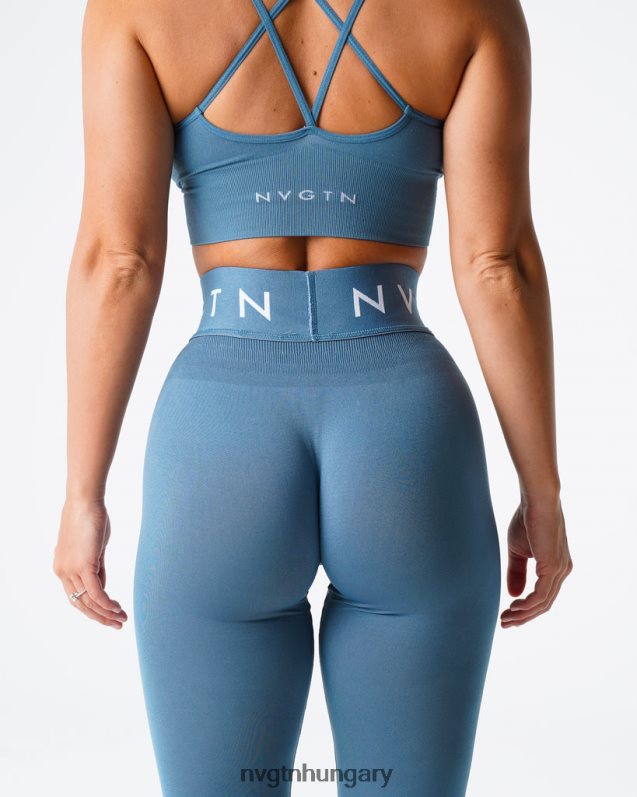nők fitnesz B8T0BH498 NVGTN kő kék varrat nélküli sport leggings