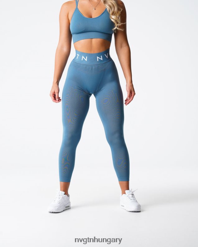 nők fitnesz B8T0BH498 NVGTN kő kék varrat nélküli sport leggings