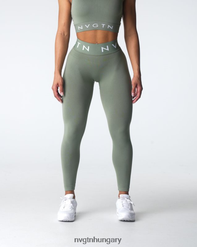 nők fitnesz B8T0BH501 NVGTN zsályaszínű varrat nélküli sport leggings