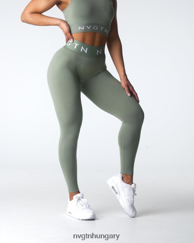 nők fitnesz B8T0BH501 NVGTN zsályaszínű varrat nélküli sport leggings
