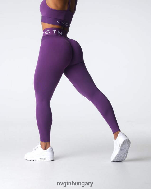 nők fitnesz B8T0BH542 NVGTN ametiszt varrat nélküli sport leggings
