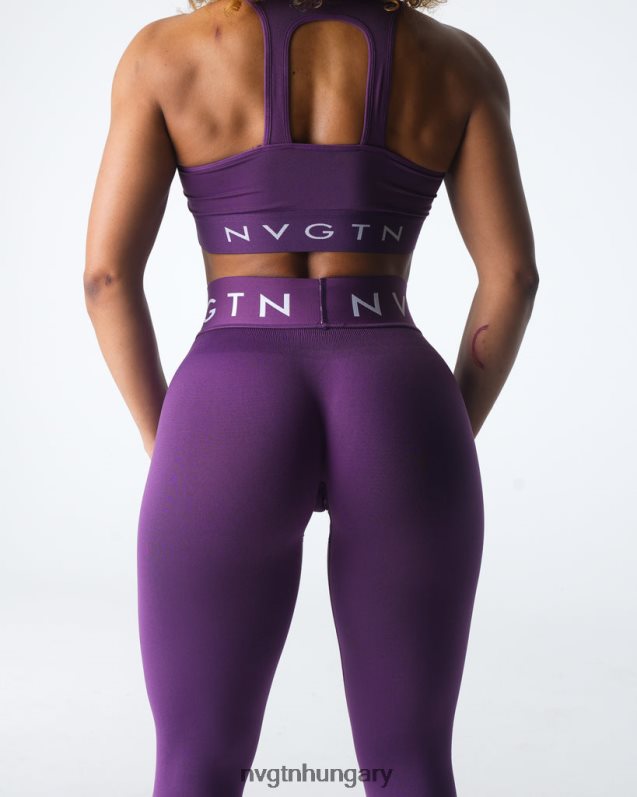 nők fitnesz B8T0BH542 NVGTN ametiszt varrat nélküli sport leggings