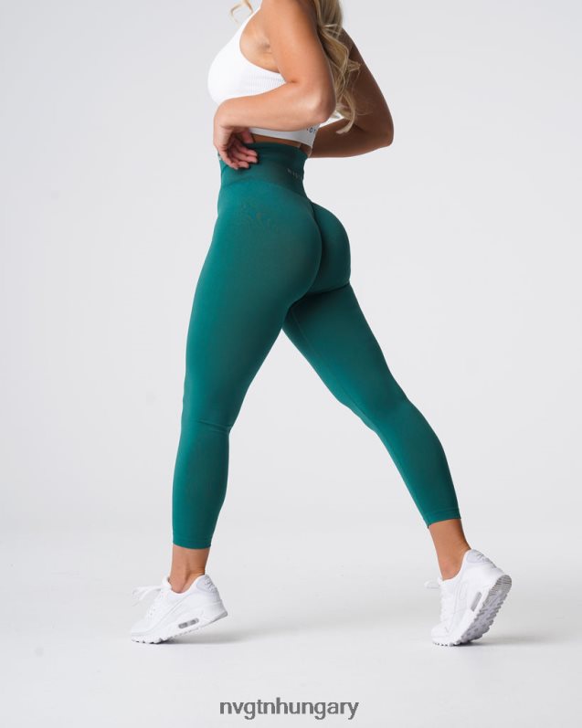 nők fitnesz B8T0BH573 NVGTN smaragd tömör varrat nélküli leggings