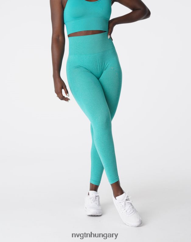 nők fitnesz B8T0BH625 NVGTN türkiz görbe varrat nélküli leggings