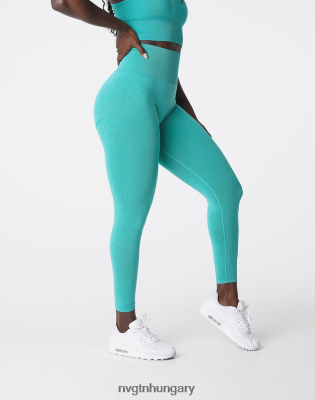 nők fitnesz B8T0BH625 NVGTN türkiz görbe varrat nélküli leggings