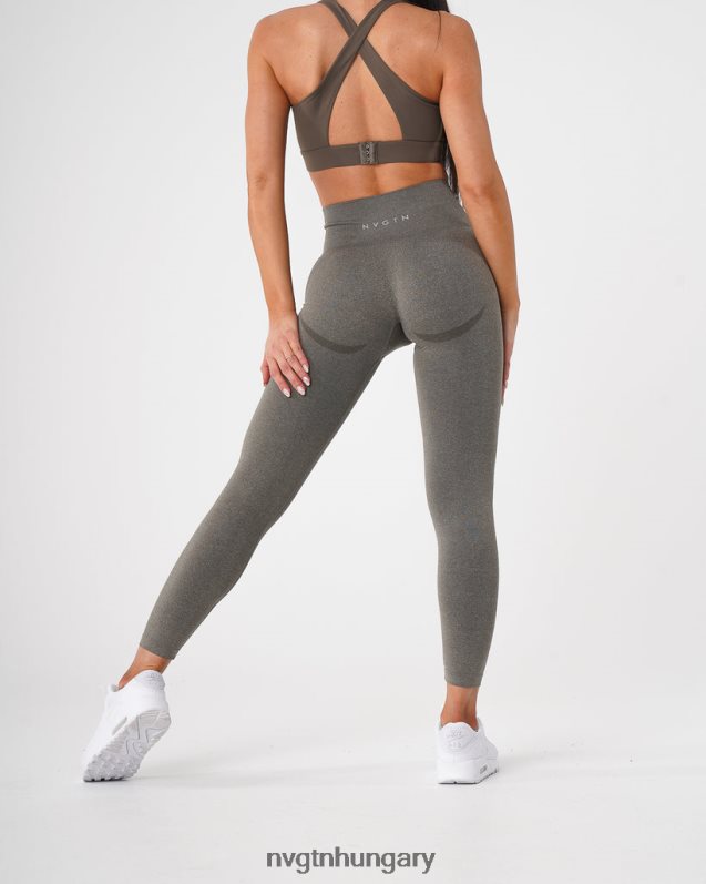 nők fitnesz B8T0BH628 NVGTN khaki zöld görbe varrat nélküli leggings
