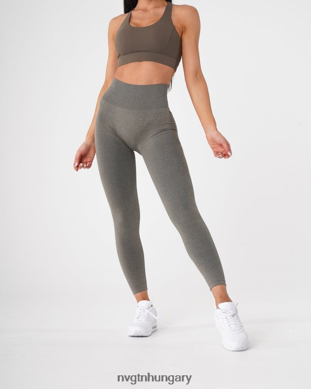 nők fitnesz B8T0BH628 NVGTN khaki zöld görbe varrat nélküli leggings
