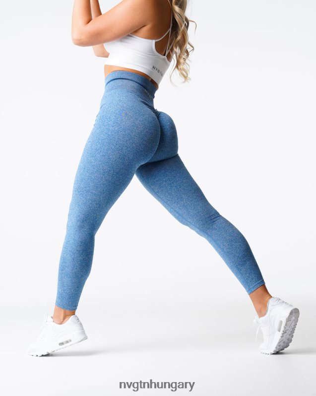 nők fitnesz B8T0BH648 NVGTN égszínkék scrunch varrat nélküli leggings
