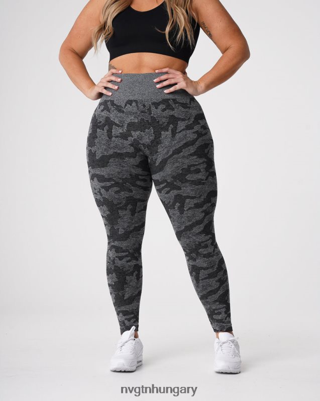 nők fitnesz B8T0BH656 NVGTN fekete Camo varrat nélküli leggings