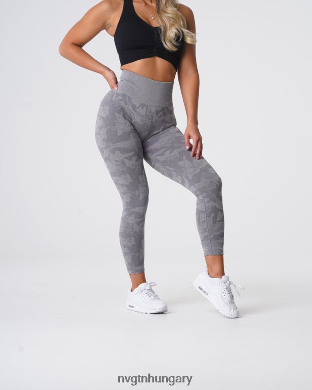nők fitnesz B8T0BH657 NVGTN szürke Camo varrat nélküli leggings