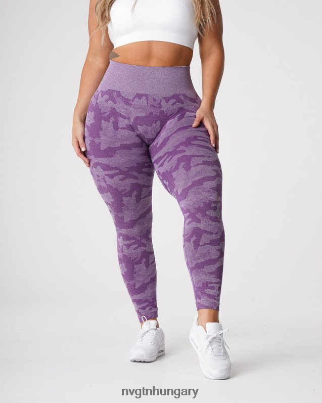 nők fitnesz B8T0BH658 NVGTN ibolya Camo varrat nélküli leggings
