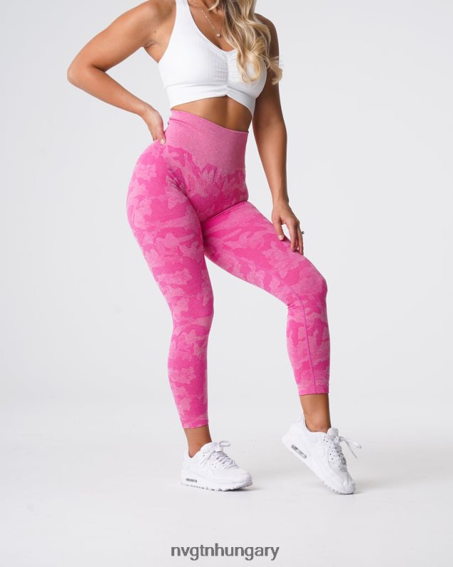 nők fitnesz B8T0BH659 NVGTN rágógumi rózsaszín Camo varrat nélküli leggings