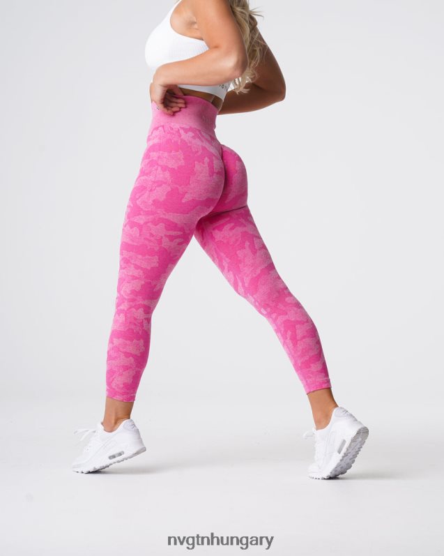 nők fitnesz B8T0BH659 NVGTN rágógumi rózsaszín Camo varrat nélküli leggings