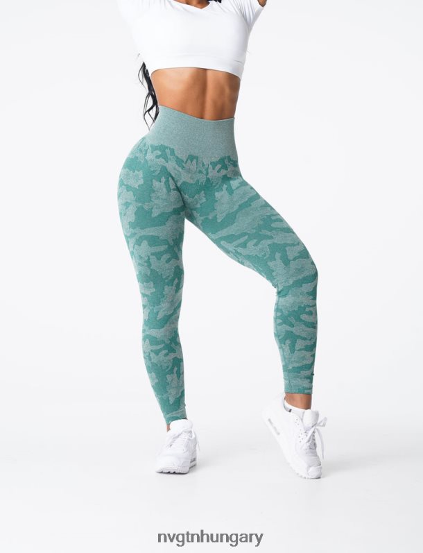 nők fitnesz B8T0BH662 NVGTN erdő zöld Camo varrat nélküli leggings