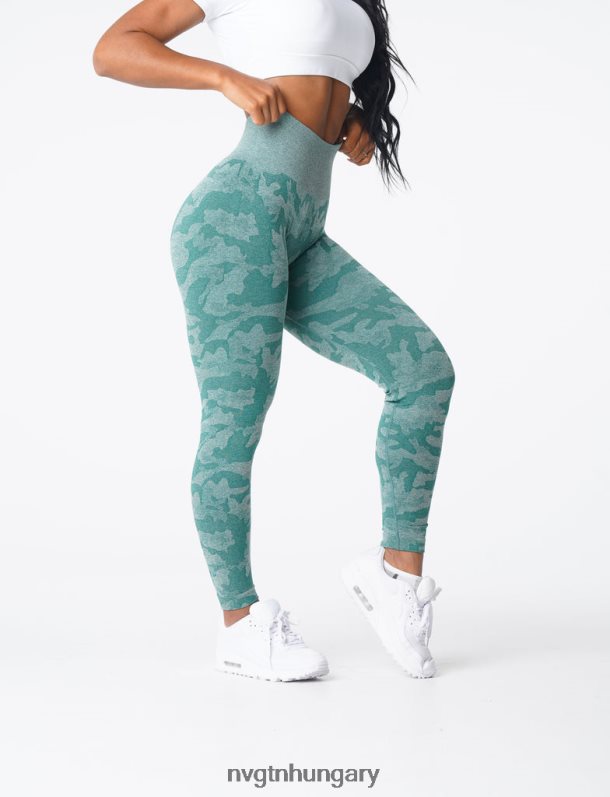 nők fitnesz B8T0BH662 NVGTN erdő zöld Camo varrat nélküli leggings