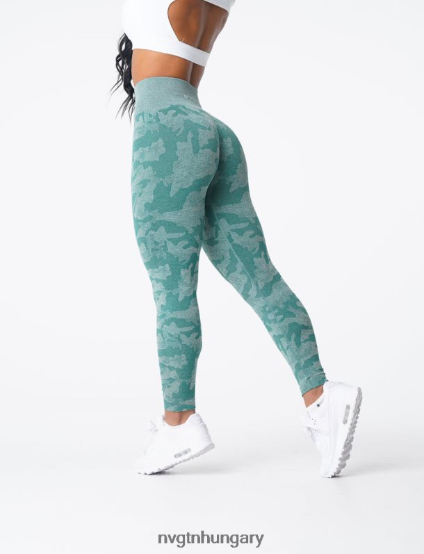 nők fitnesz B8T0BH662 NVGTN erdő zöld Camo varrat nélküli leggings
