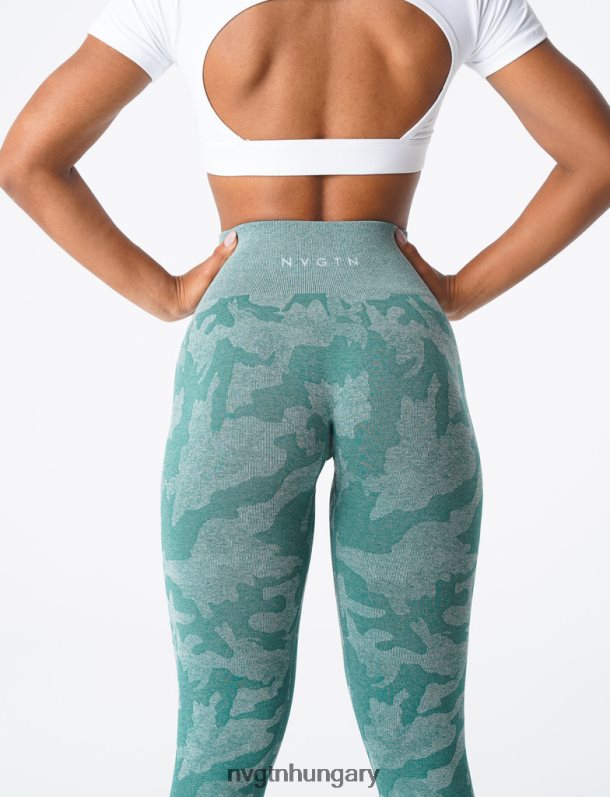nők fitnesz B8T0BH662 NVGTN erdő zöld Camo varrat nélküli leggings