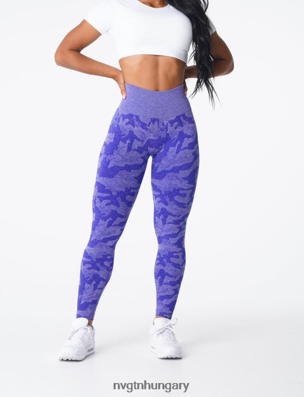 nők fitnesz B8T0BH667 NVGTN elektromos kék Camo varrat nélküli leggings