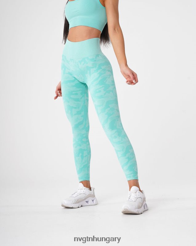nők fitnesz B8T0BH668 NVGTN menta Camo varrat nélküli leggings