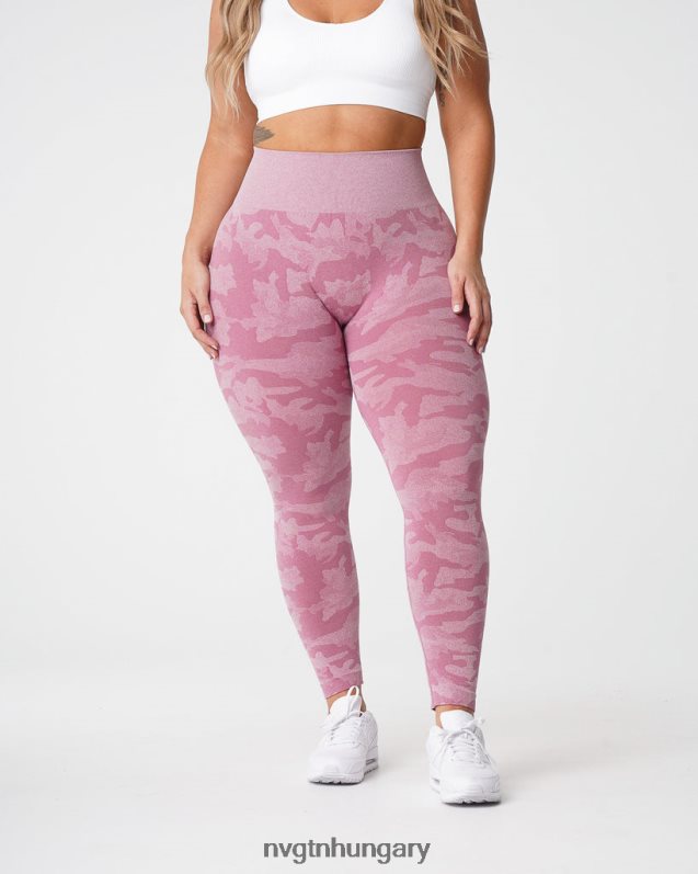 nők fitnesz B8T0BH670 NVGTN pasztell rózsaszín Camo varrat nélküli leggings