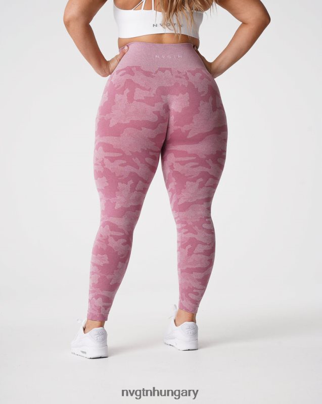 nők fitnesz B8T0BH670 NVGTN pasztell rózsaszín Camo varrat nélküli leggings