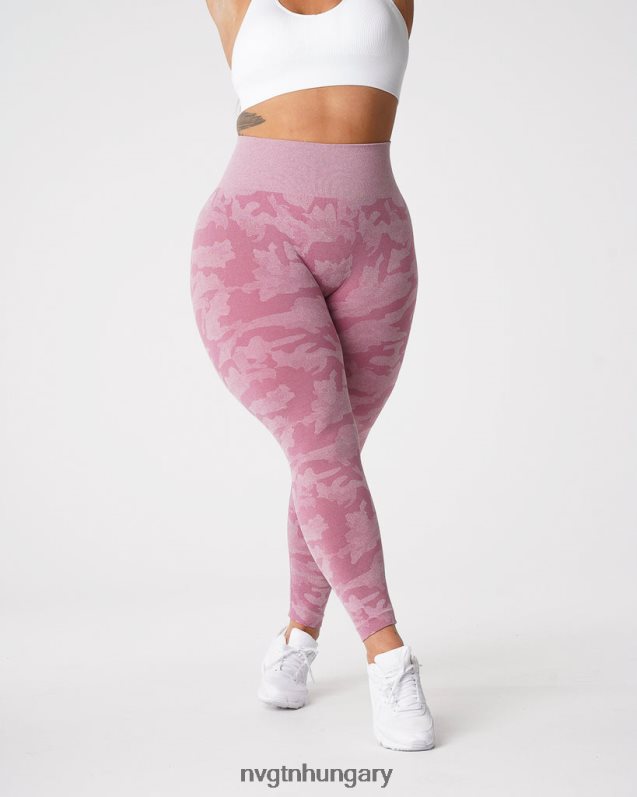 nők fitnesz B8T0BH670 NVGTN pasztell rózsaszín Camo varrat nélküli leggings