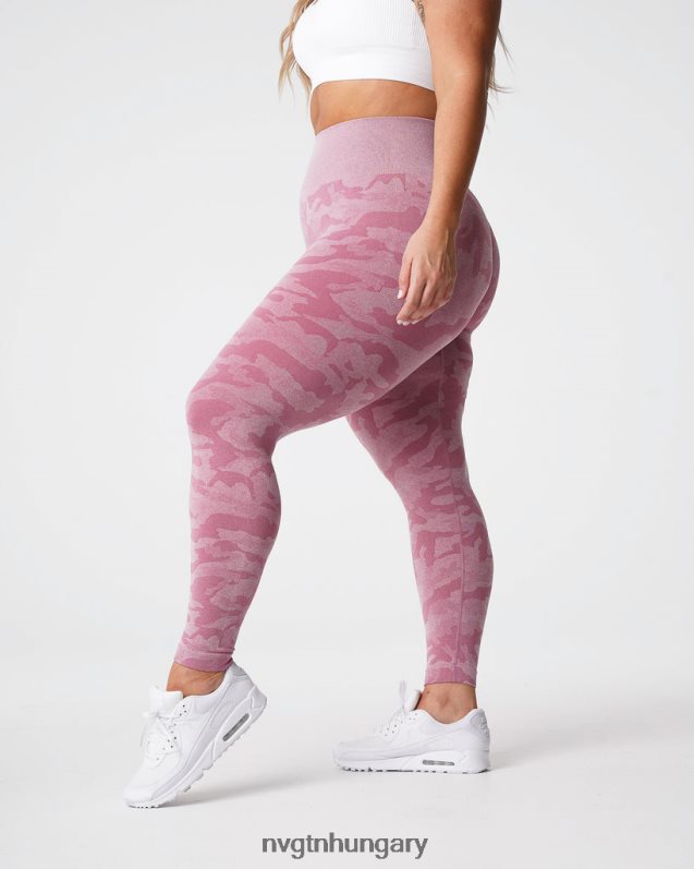 nők fitnesz B8T0BH670 NVGTN pasztell rózsaszín Camo varrat nélküli leggings