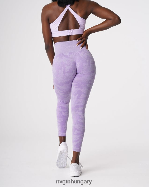 nők fitnesz B8T0BH671 NVGTN halványlila Camo varrat nélküli leggings