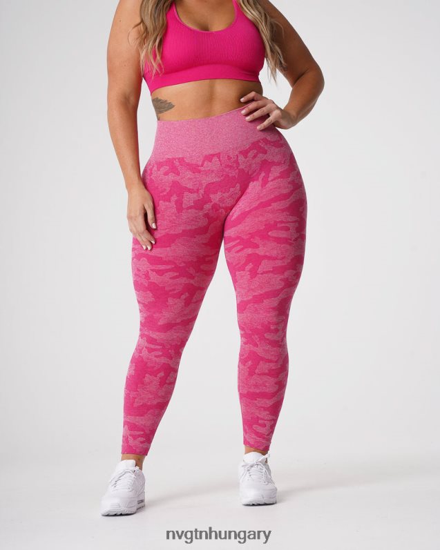 nők fitnesz B8T0BH673 NVGTN fukszia Camo varrat nélküli leggings