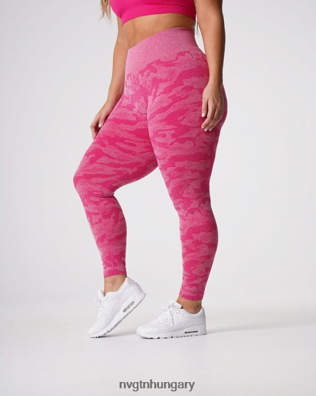 nők fitnesz B8T0BH673 NVGTN fukszia Camo varrat nélküli leggings