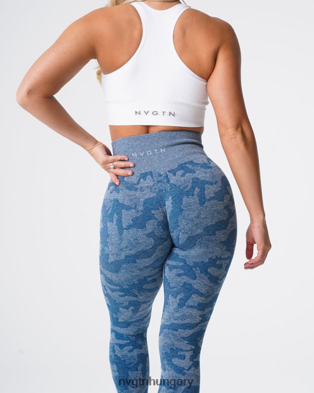 nők fitnesz B8T0BH674 NVGTN palakék Camo varrat nélküli leggings