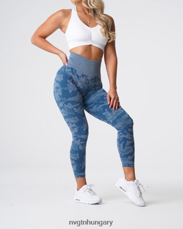 nők fitnesz B8T0BH674 NVGTN palakék Camo varrat nélküli leggings