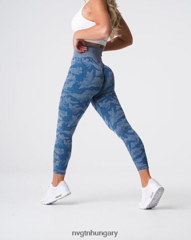 nők fitnesz B8T0BH674 NVGTN palakék Camo varrat nélküli leggings