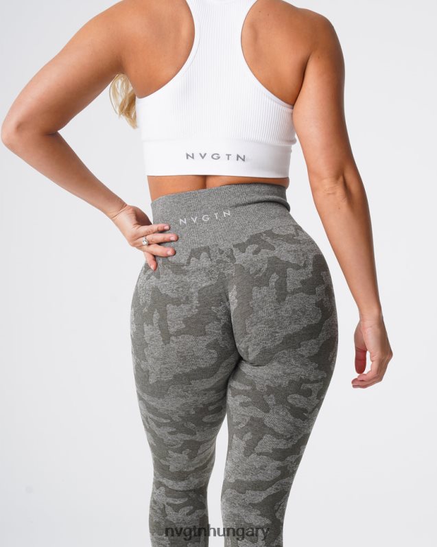 nők fitnesz B8T0BH675 NVGTN khaki zöld Camo varrat nélküli leggings