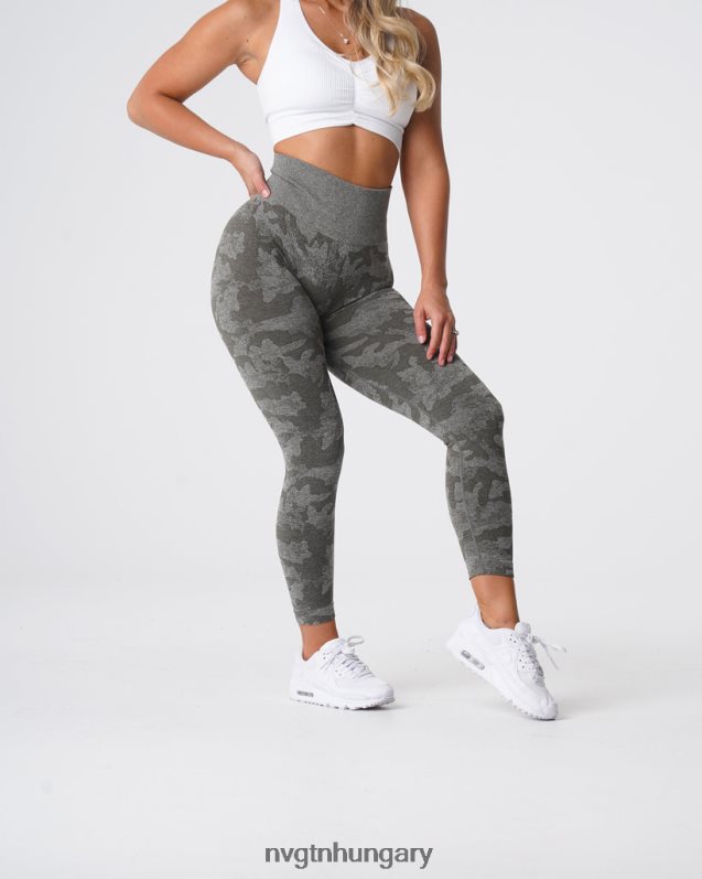 nők fitnesz B8T0BH675 NVGTN khaki zöld Camo varrat nélküli leggings