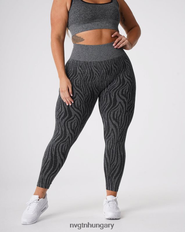 nők fitnesz B8T0BH677 NVGTN fekete pettyes zebra varrat nélküli leggings