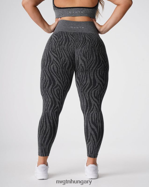nők fitnesz B8T0BH677 NVGTN fekete pettyes zebra varrat nélküli leggings