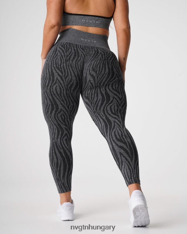nők fitnesz B8T0BH677 NVGTN fekete pettyes zebra varrat nélküli leggings