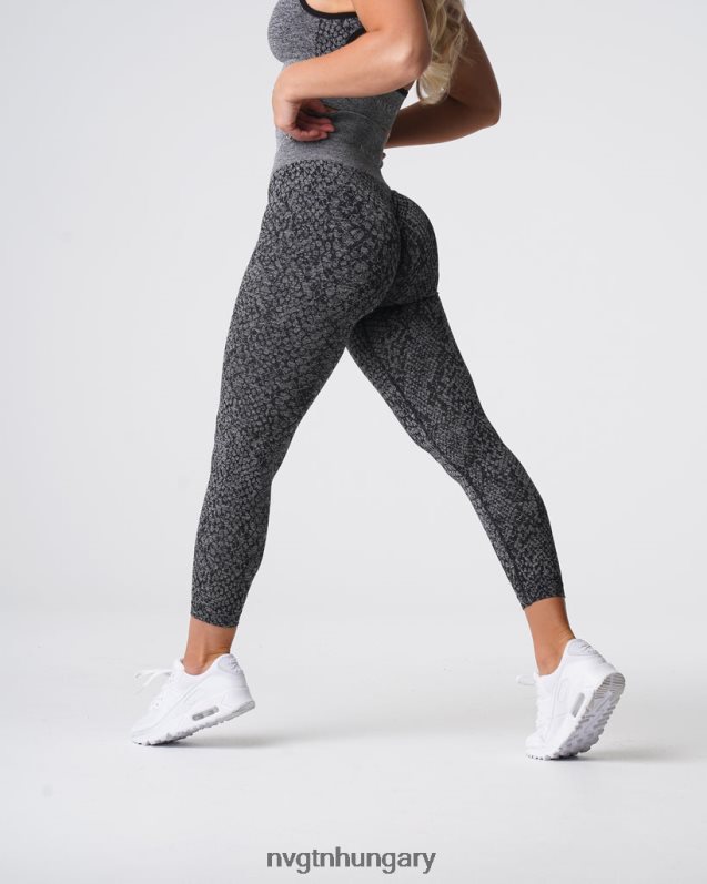 nők fitnesz B8T0BH678 NVGTN fekete pettyes kígyóbőr varrat nélküli leggings