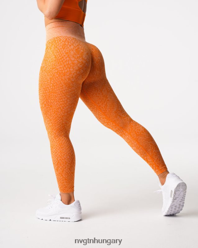 nők fitnesz B8T0BH684 NVGTN égetett narancs kígyóbőr varrat nélküli leggings