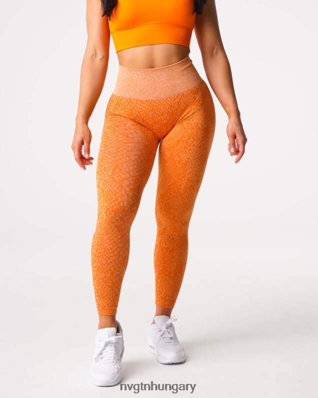 nők fitnesz B8T0BH684 NVGTN égetett narancs kígyóbőr varrat nélküli leggings